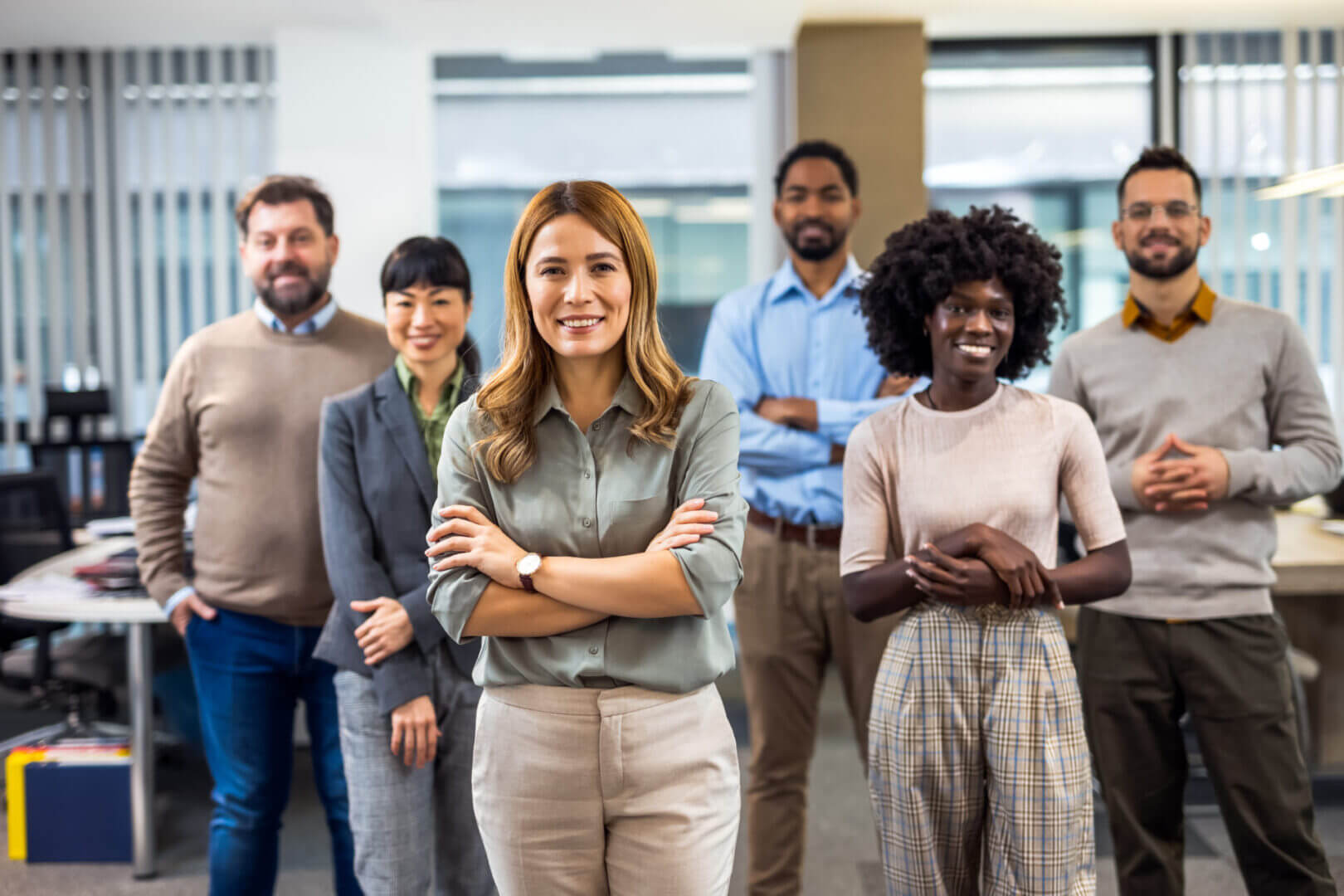 Group of professionals smiling together