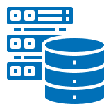 Database server icon in blue