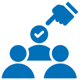 Selection icon with checkmark and people